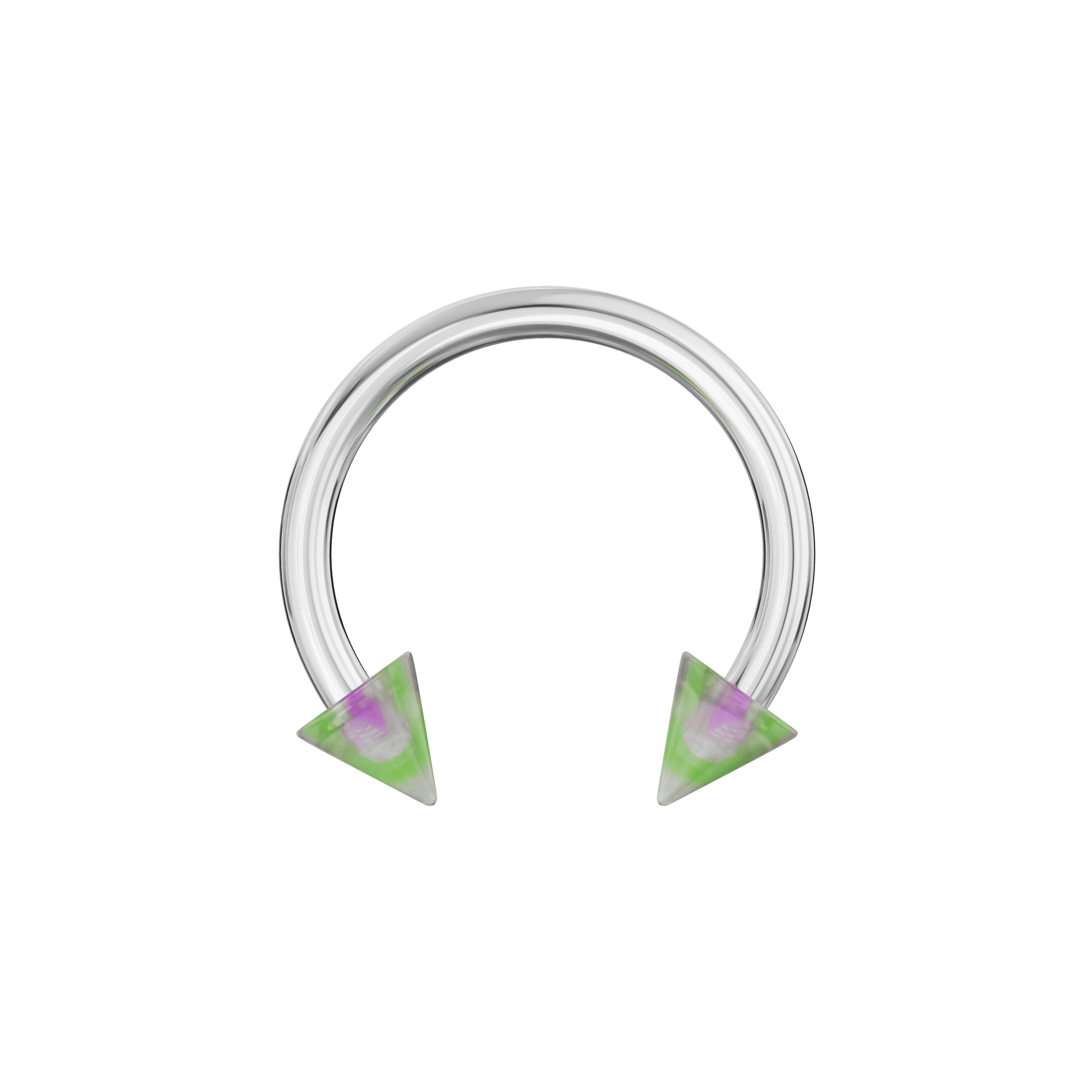 316L Surgical Steel Circular Barbell With Marble UV Cones (Pack of 10)