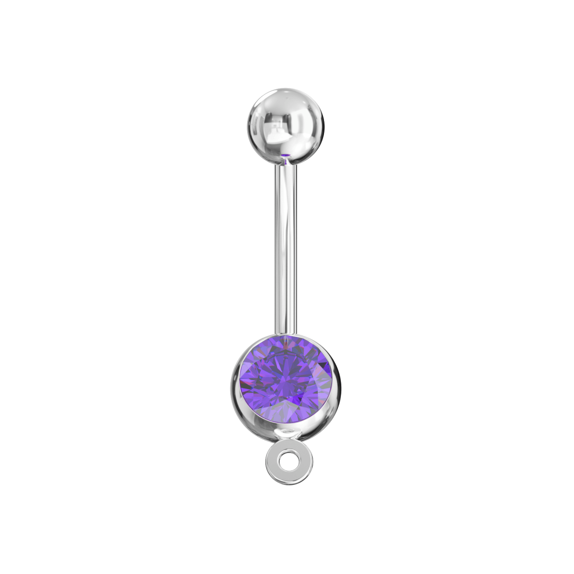 316L Surgical Steel Studded Hook Banana Belly Ring