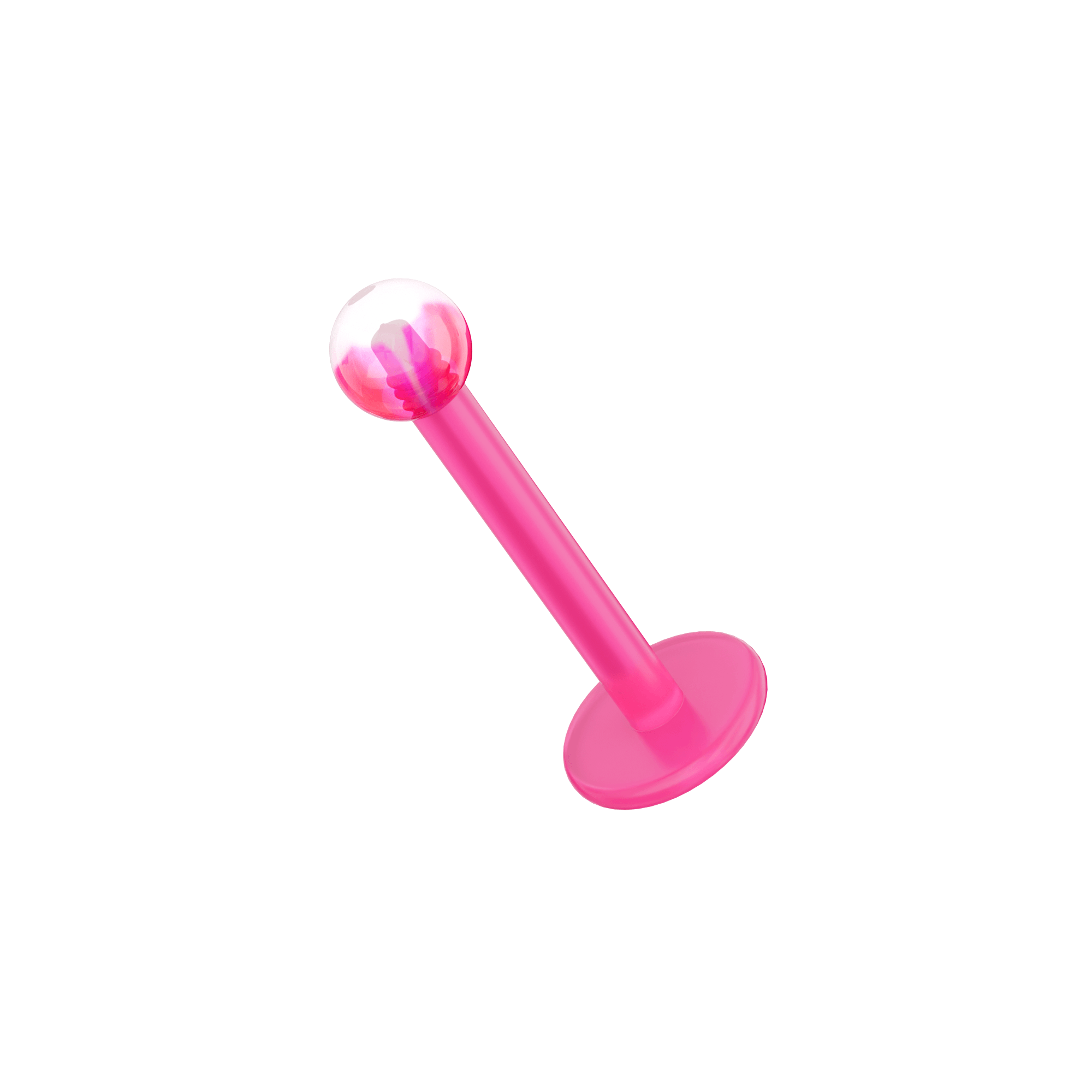 UV Pink Labret with Tye-Dye UV Ball (Pack of 10)