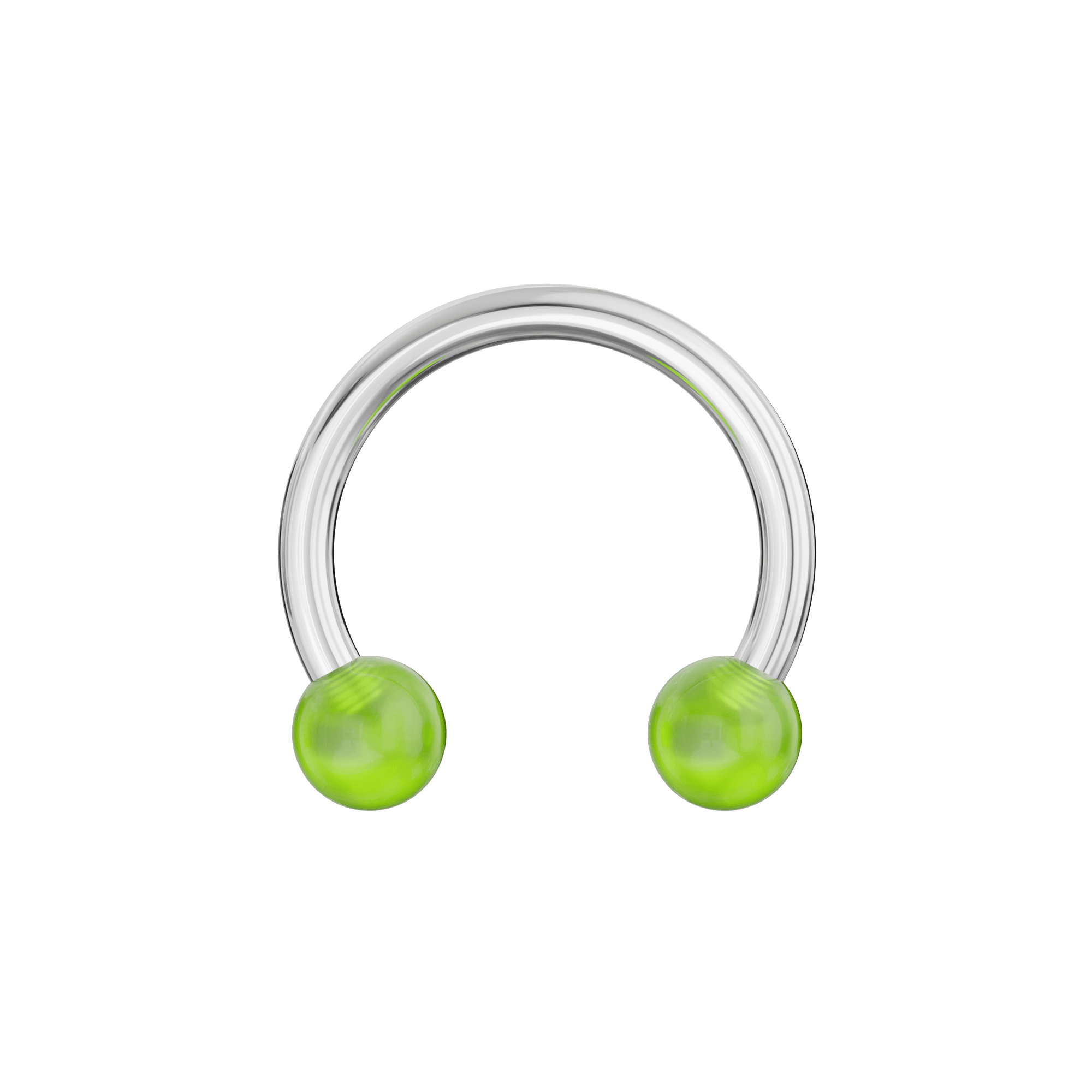 316L Surgical Steel Circular Barbell With Glossy UV Balls (Pack of 10)
