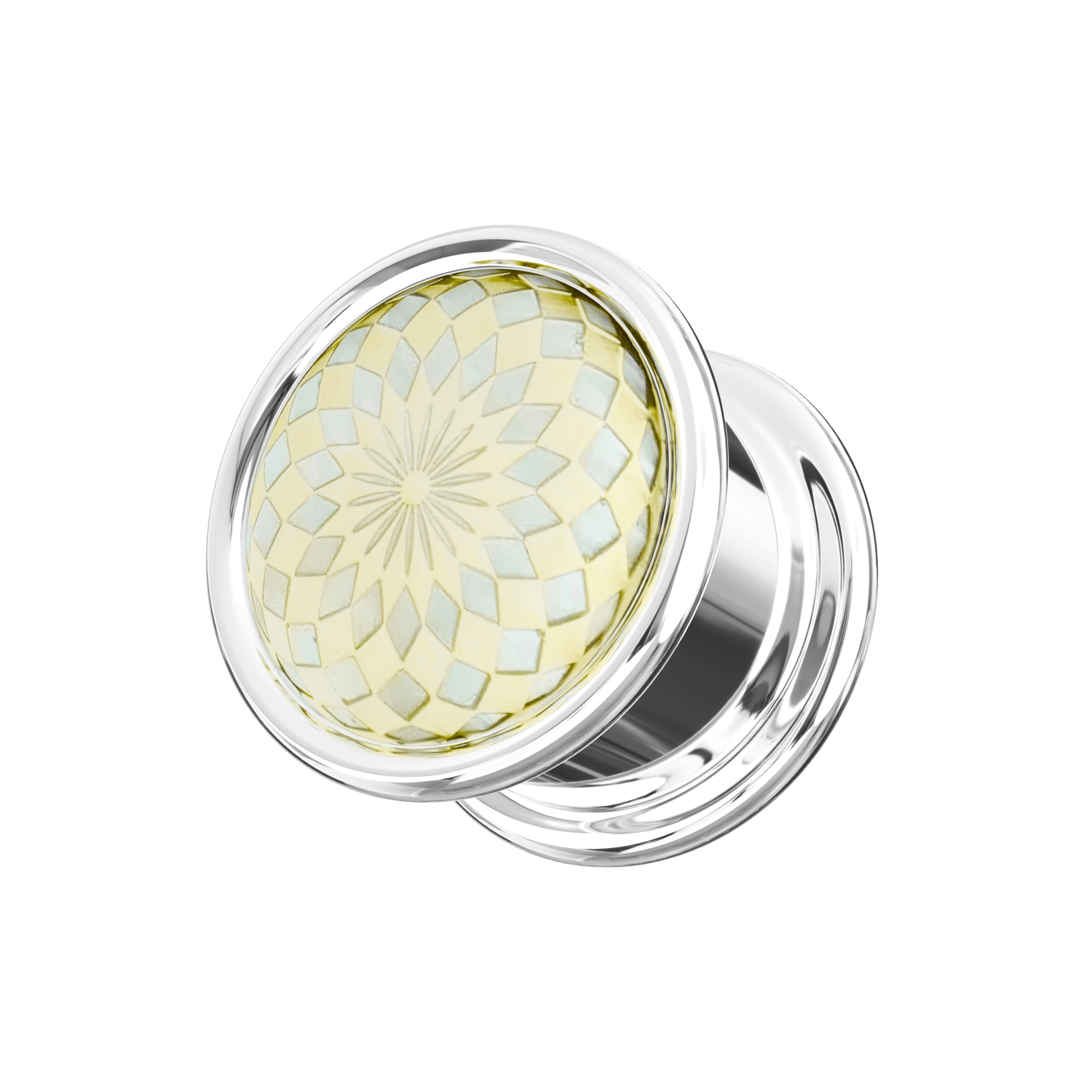 Gold Anodised Synthesis Steel Design Flesh Tunnel