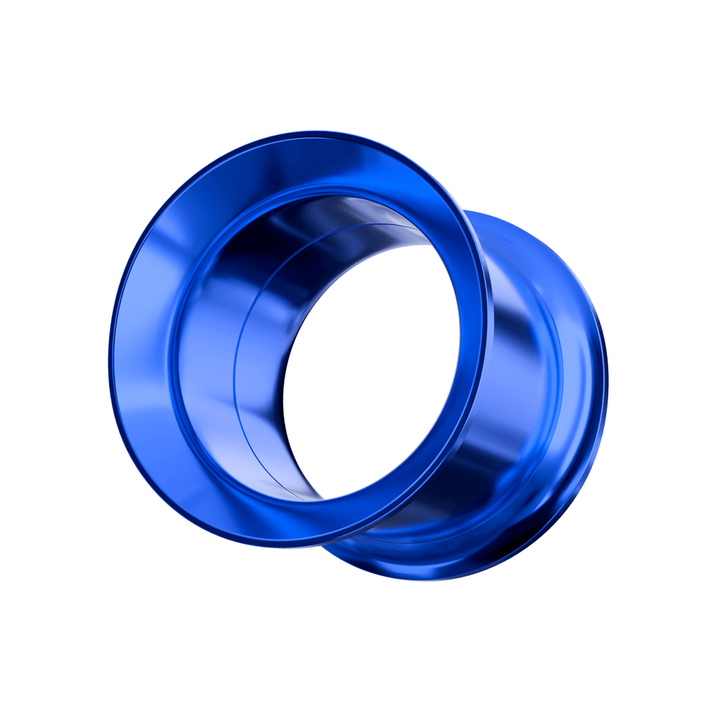 316L Surgical Steel Double Flared Dark Blue Internally Threaded Tunnel