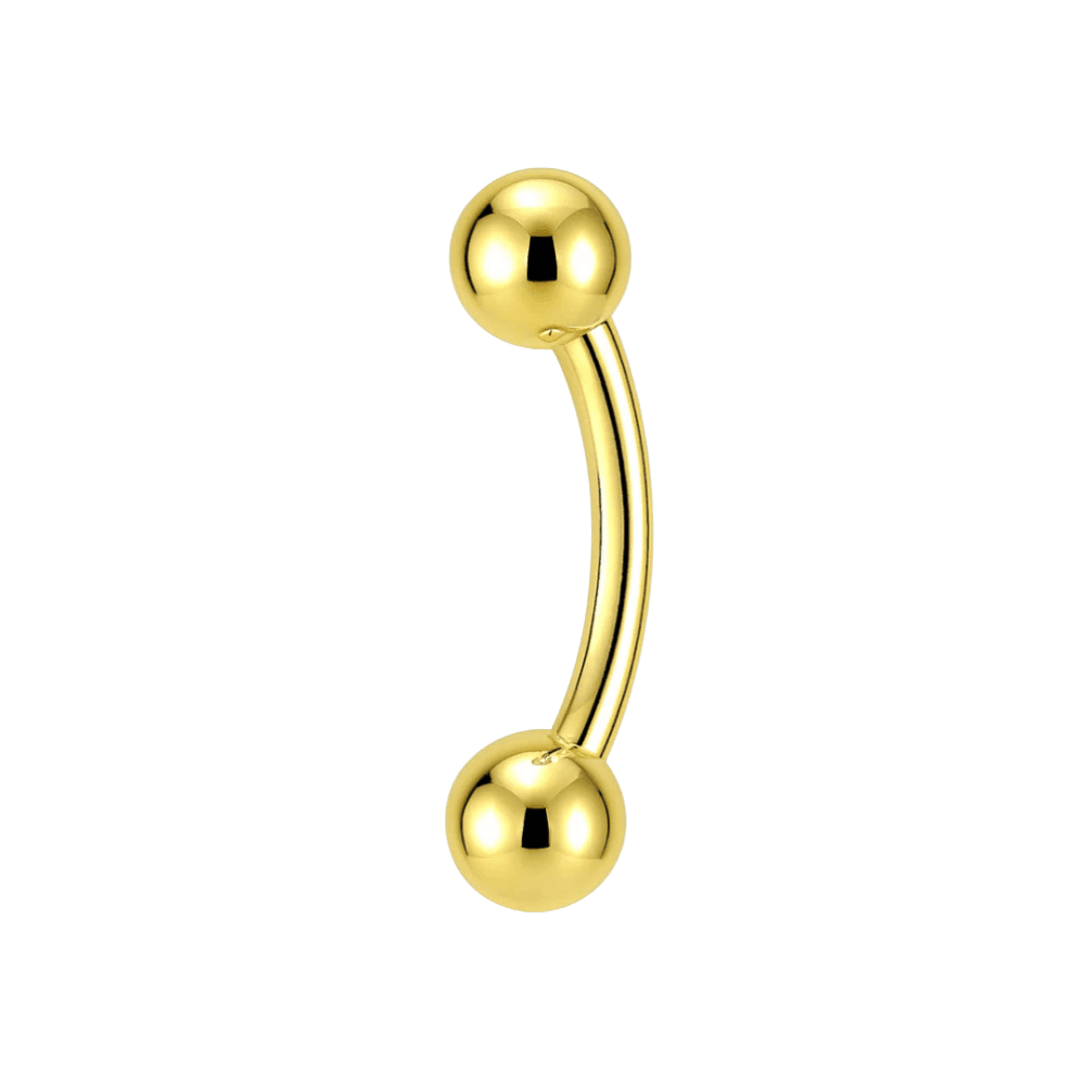 925 Sterling Silver Internally Threaded Ball End Curved Bar