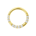 9K Gold Cubic Zirconia Hinged Segment Clicker Ring