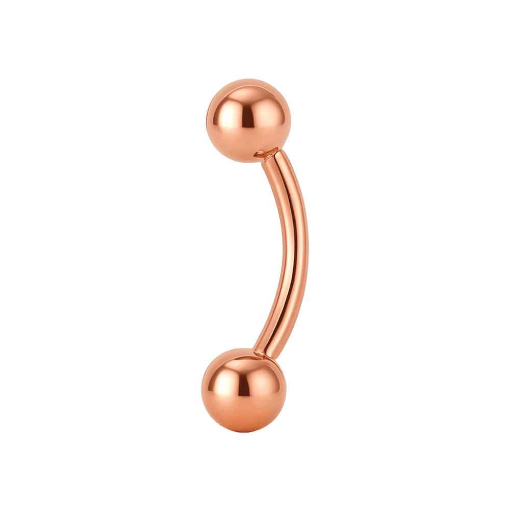 925 Sterling Silver Internally Threaded Ball End Curved Bar