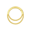 14K Gold Twisted Double Ring Segment Clicker Ring