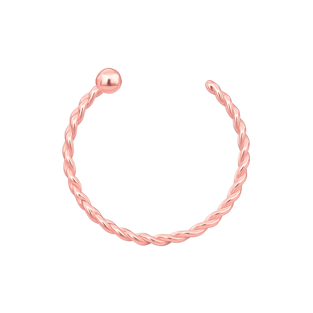 9K Gold Twisted Open Hoop Nose Ring
