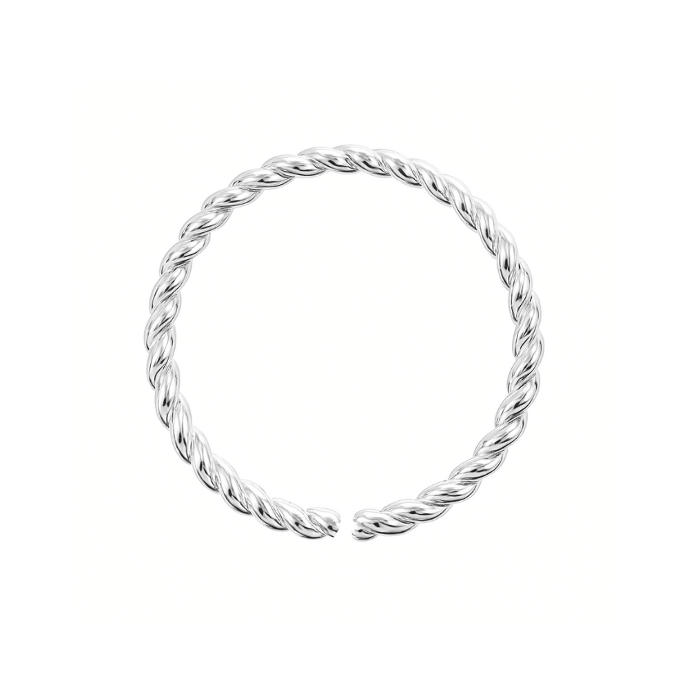 14K Gold Seamless Continuous Twister Nose Hoop Ring