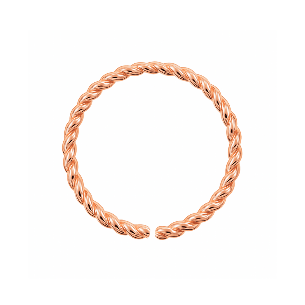 14K Gold Seamless Continuous Twister Nose Hoop Ring