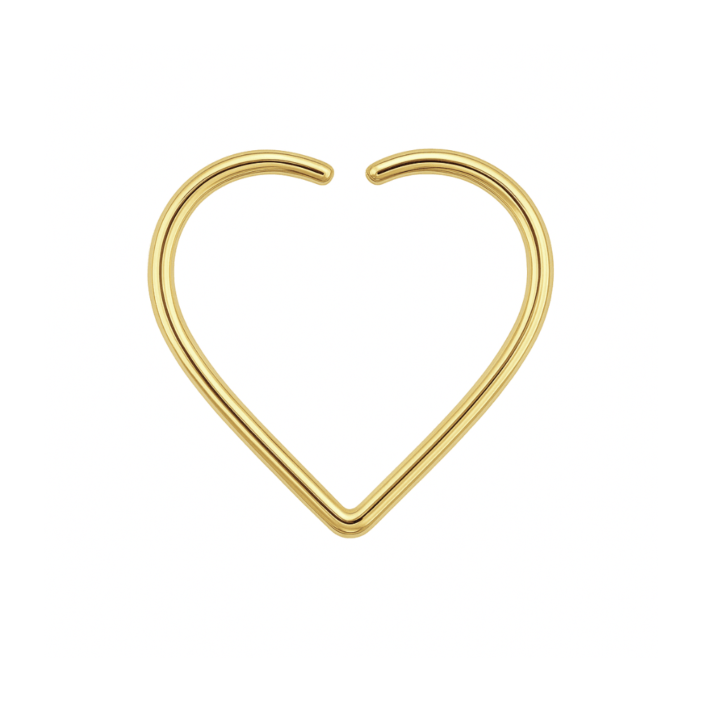 9K Gold Heart Nose Ring