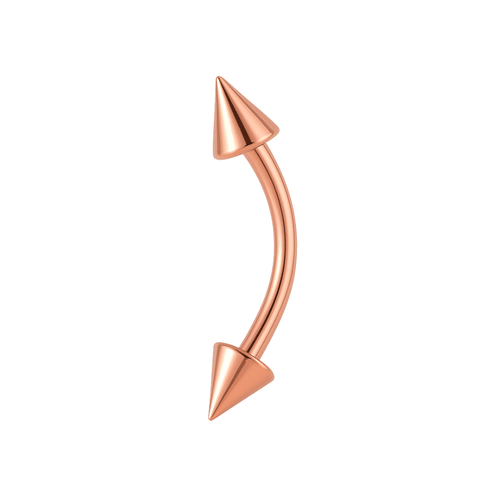 316L Surgical Steel Internally Threaded Curved Bar With Cone