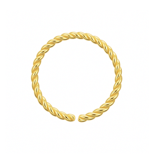 14K Gold Seamless Continuous Twister Nose Hoop Ring