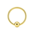 14K Gold Hinged Segment Clicker Ring with Plain Ball