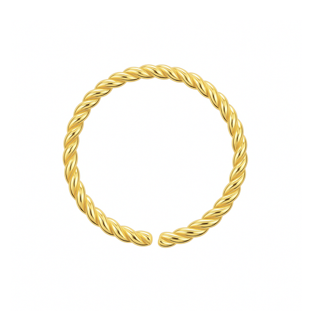 9K Gold Continuous Twister Hoop Nose Ring
