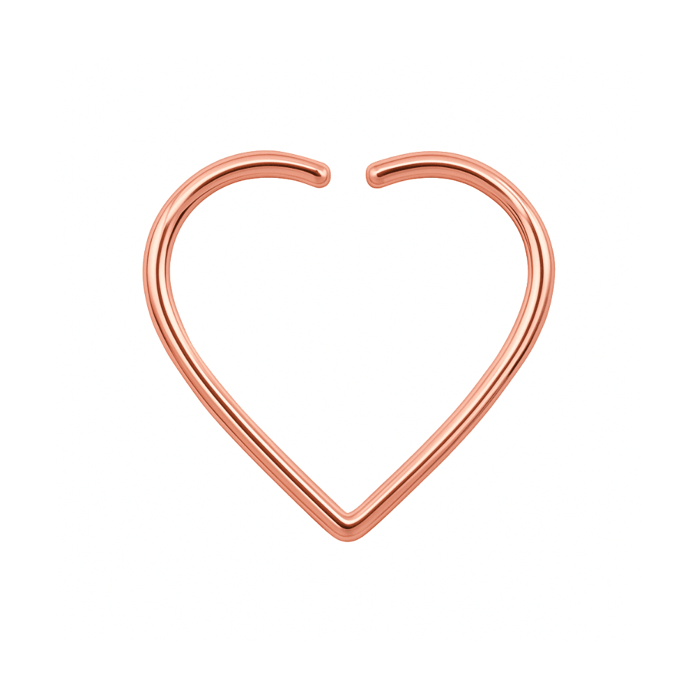9K Gold Heart Nose Ring