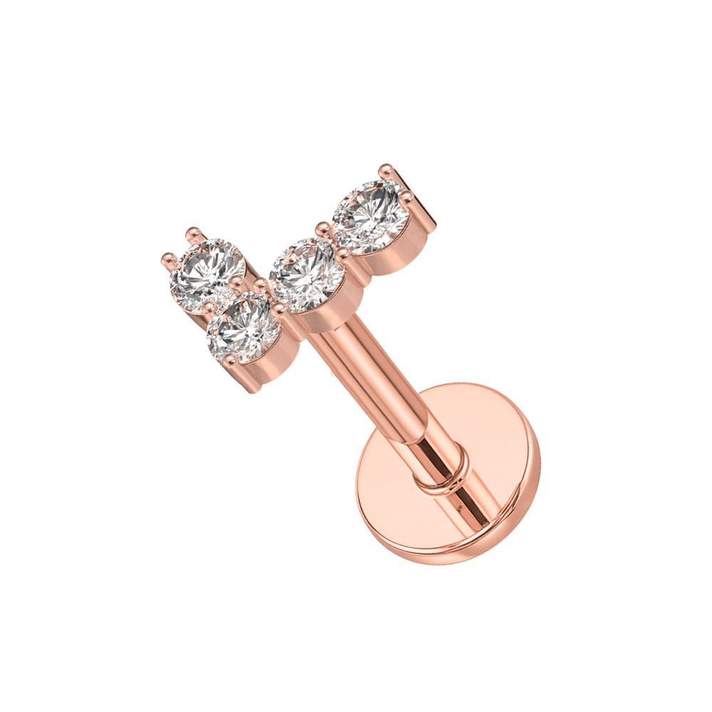 316L Surgical Steel CZ Studded Tick Cartilage Ear Stud