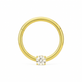 9K Gold Single Cubic Zirconia Hinged Segment Clicker Ring