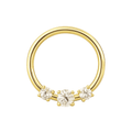14K Gold Triple CZ Hinged Segment Clicker Ring