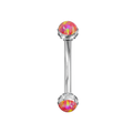 316L Surgical Steel Multi CZ and Opal Jewelled Curved Eyebrow Bar