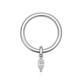 316L Surgical Steel Marquise Stone Jeweled Dangling Style Hinged Segment Clicker Hoop