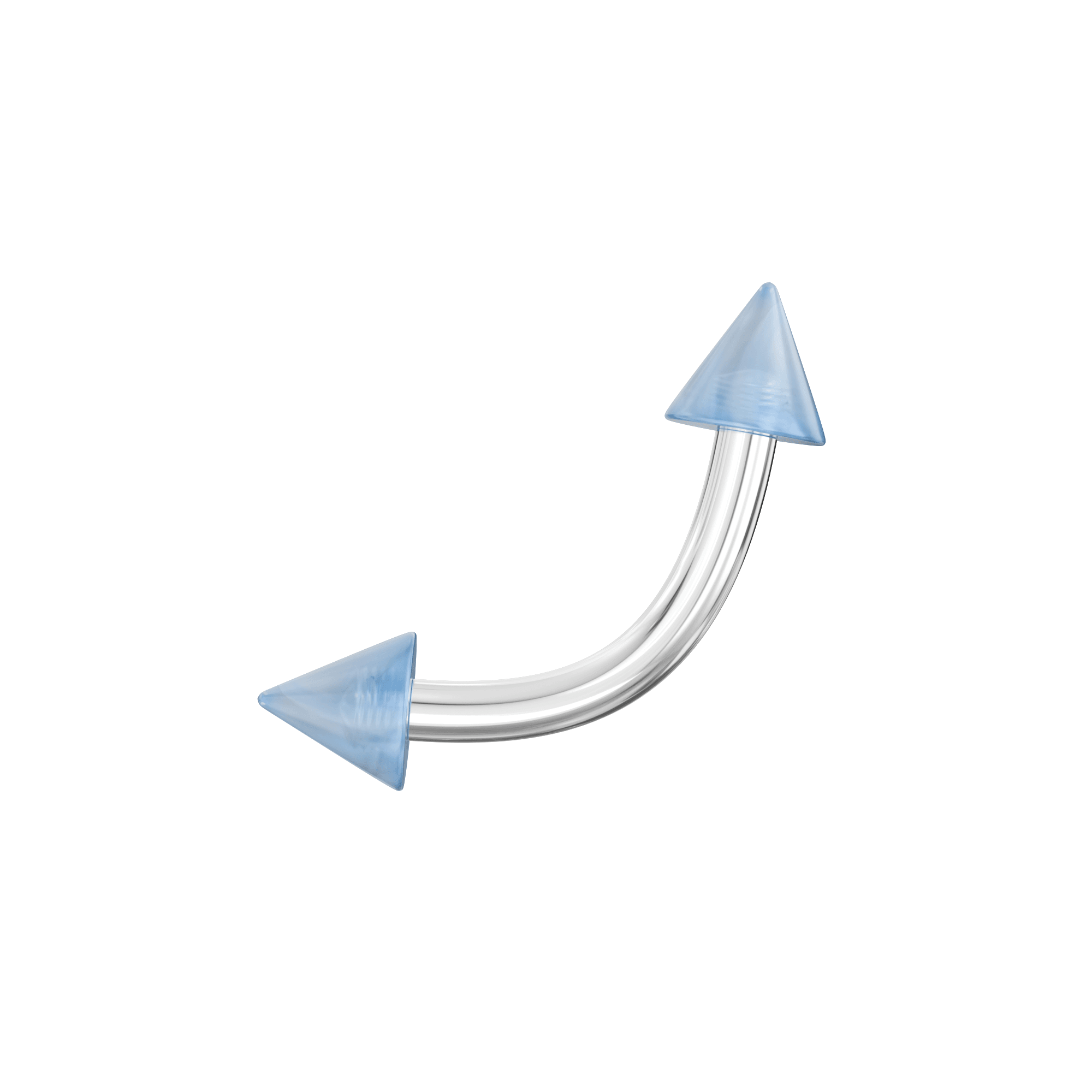 316L Surgical Steel Curved Bar with Wavy Stripes UV Cone (Pack of 10)