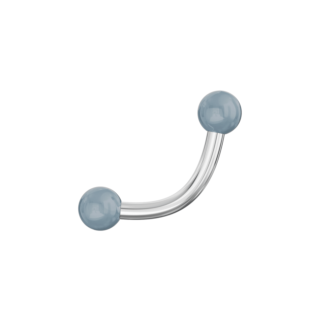 316L Surgical Steel Curved Bar with Basic UV Balls (Pack of 10)