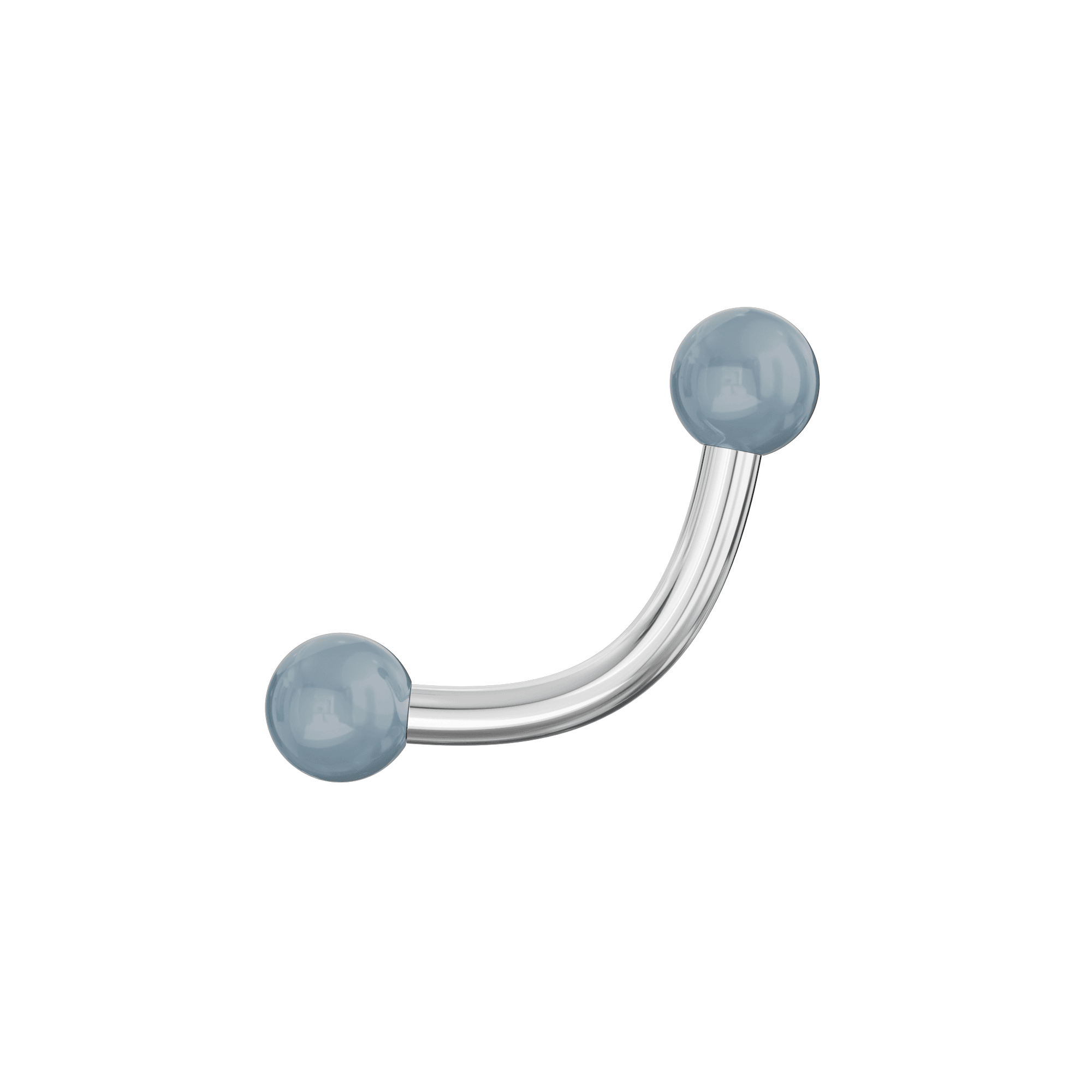 316L Surgical Steel Curved Bar with Basic UV Balls (Pack of 10)