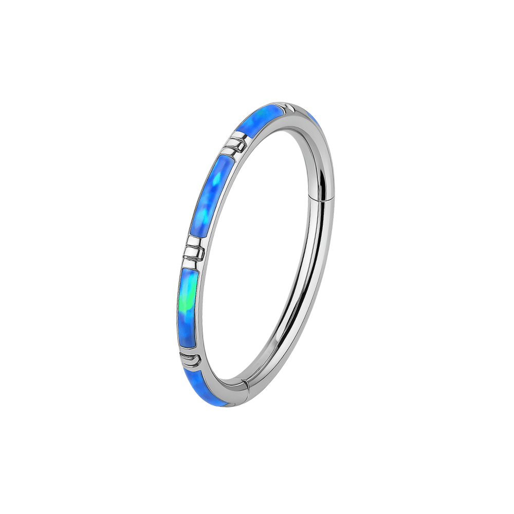 316L Surgical Steel Opal Studded Hinged Segment Clicker Ring