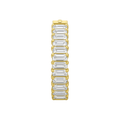 G23 Titanium Vertical Baguette CZ Crystal Lined Reverse Curved Belly Button Ring
