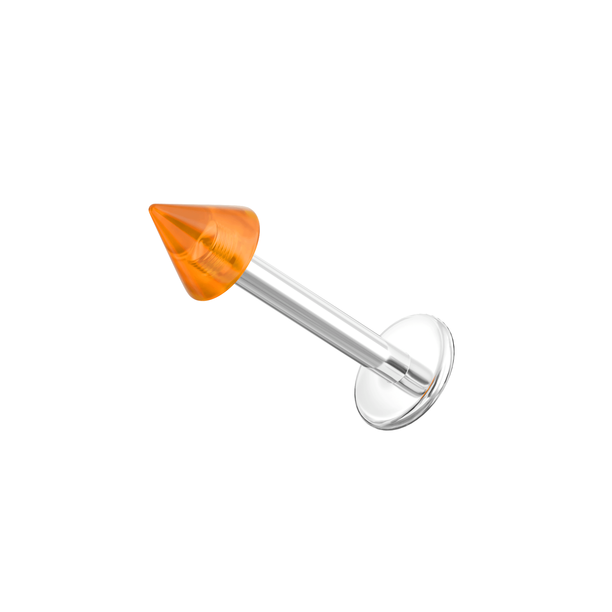 316L Surgical Steel Labret with Transparent Neon UV Cone (Pack of 10)