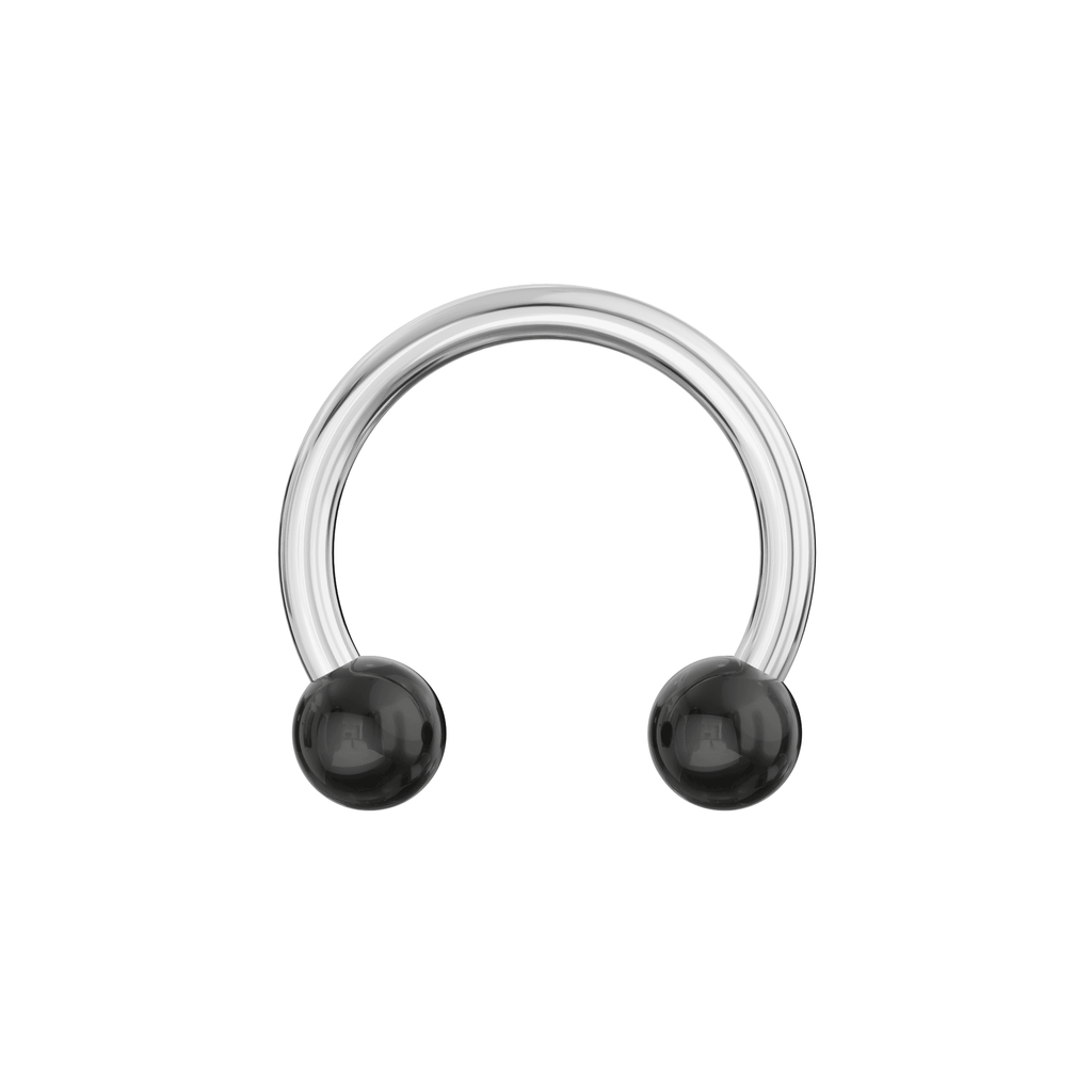 316L Surgical Steel Circular Barbell With Glossy UV Balls (Pack of 10)