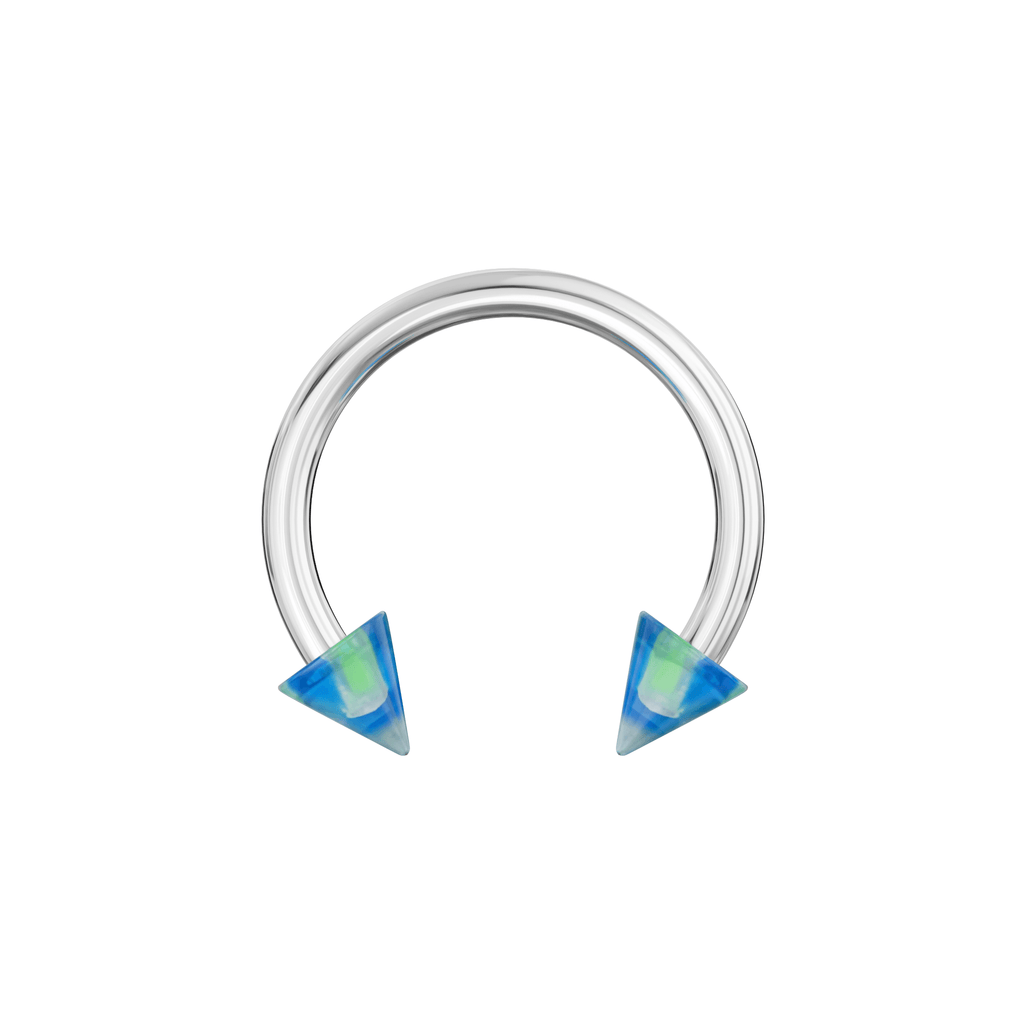 316L Surgical Steel Circular Barbell With Marble UV Cones (Pack of 10)