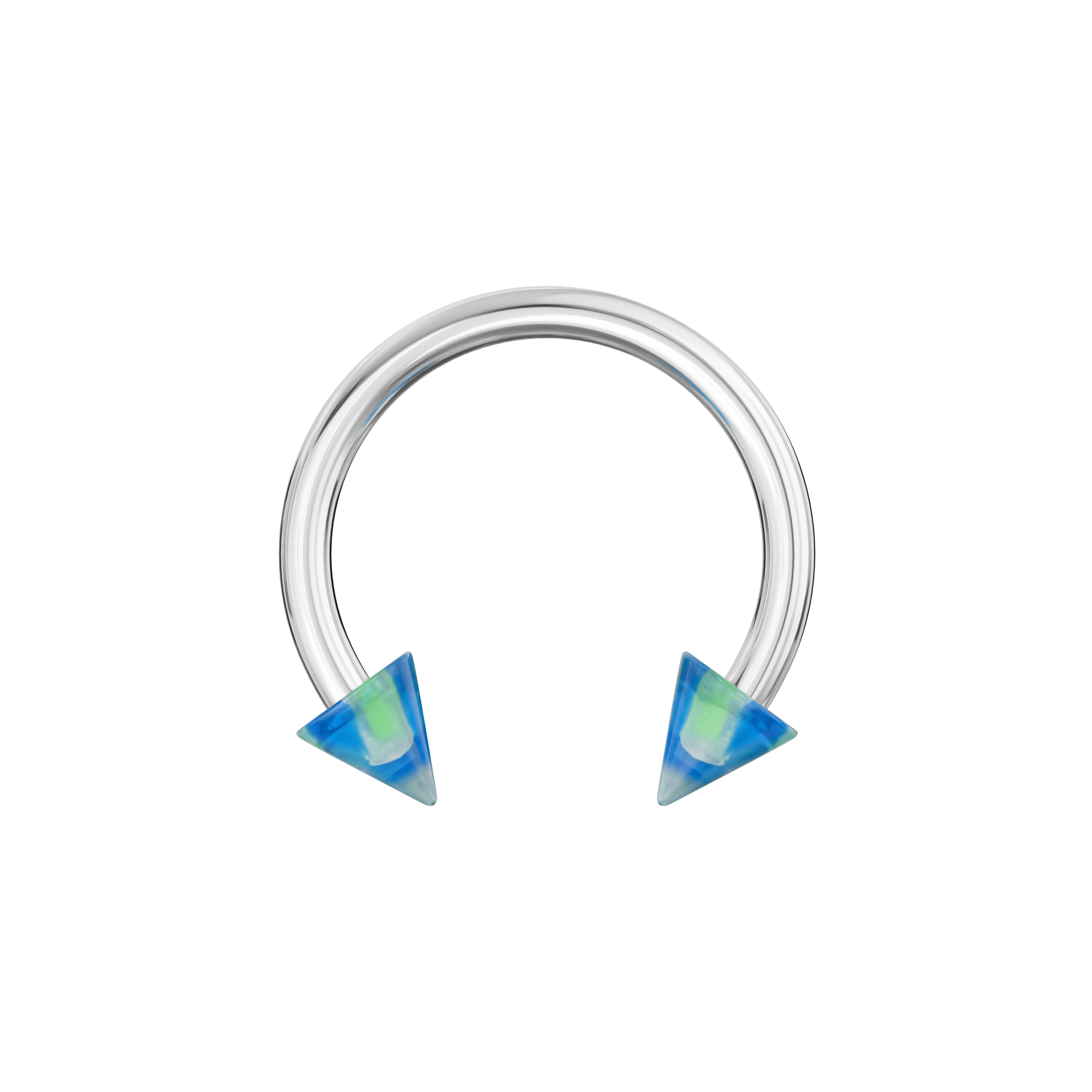 316L Surgical Steel Circular Barbell With Marble UV Cones (Pack of 10)