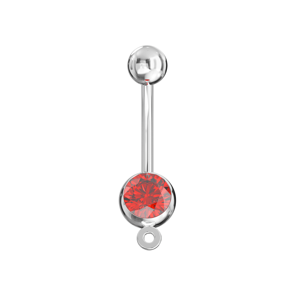 316L Surgical Steel Studded Hook Banana Belly Ring