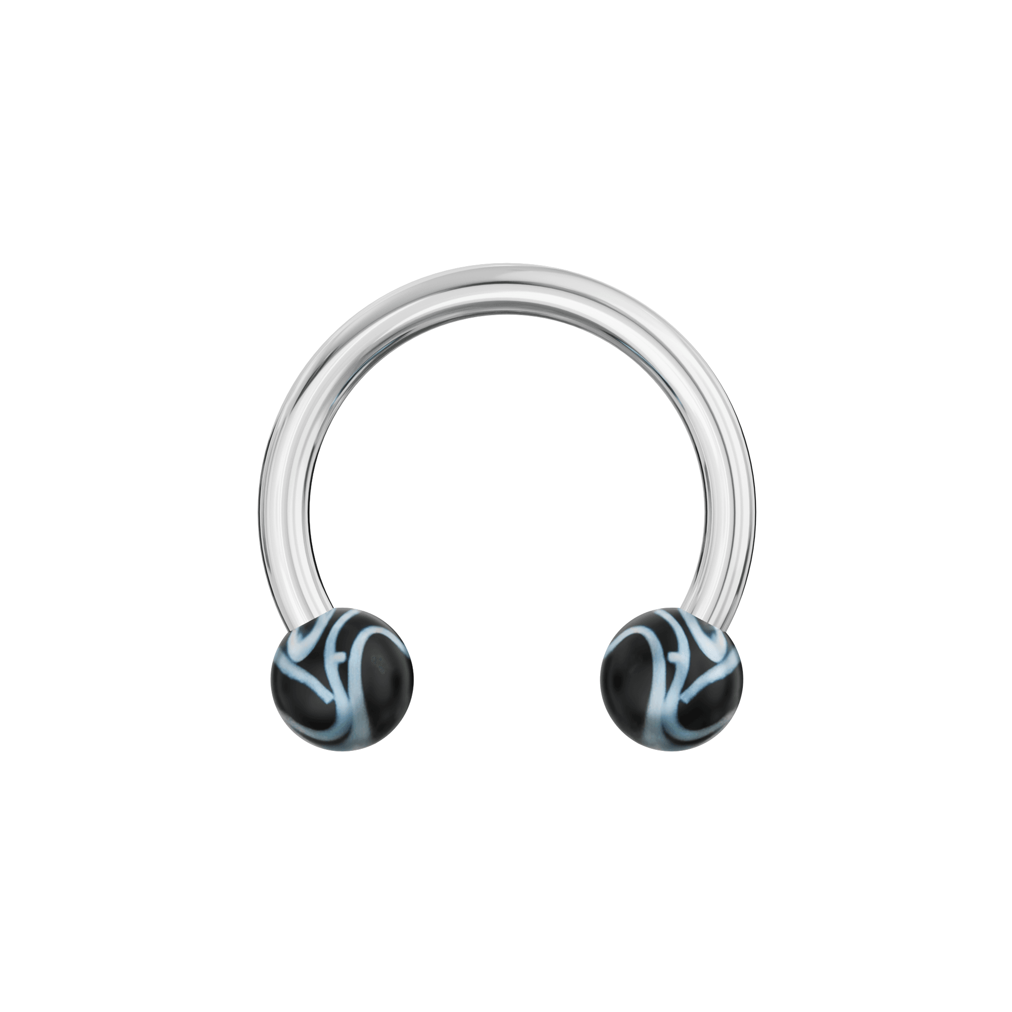 316L Surgical Steel Circular Barbell With Marble UV Balls (Pack of 10)