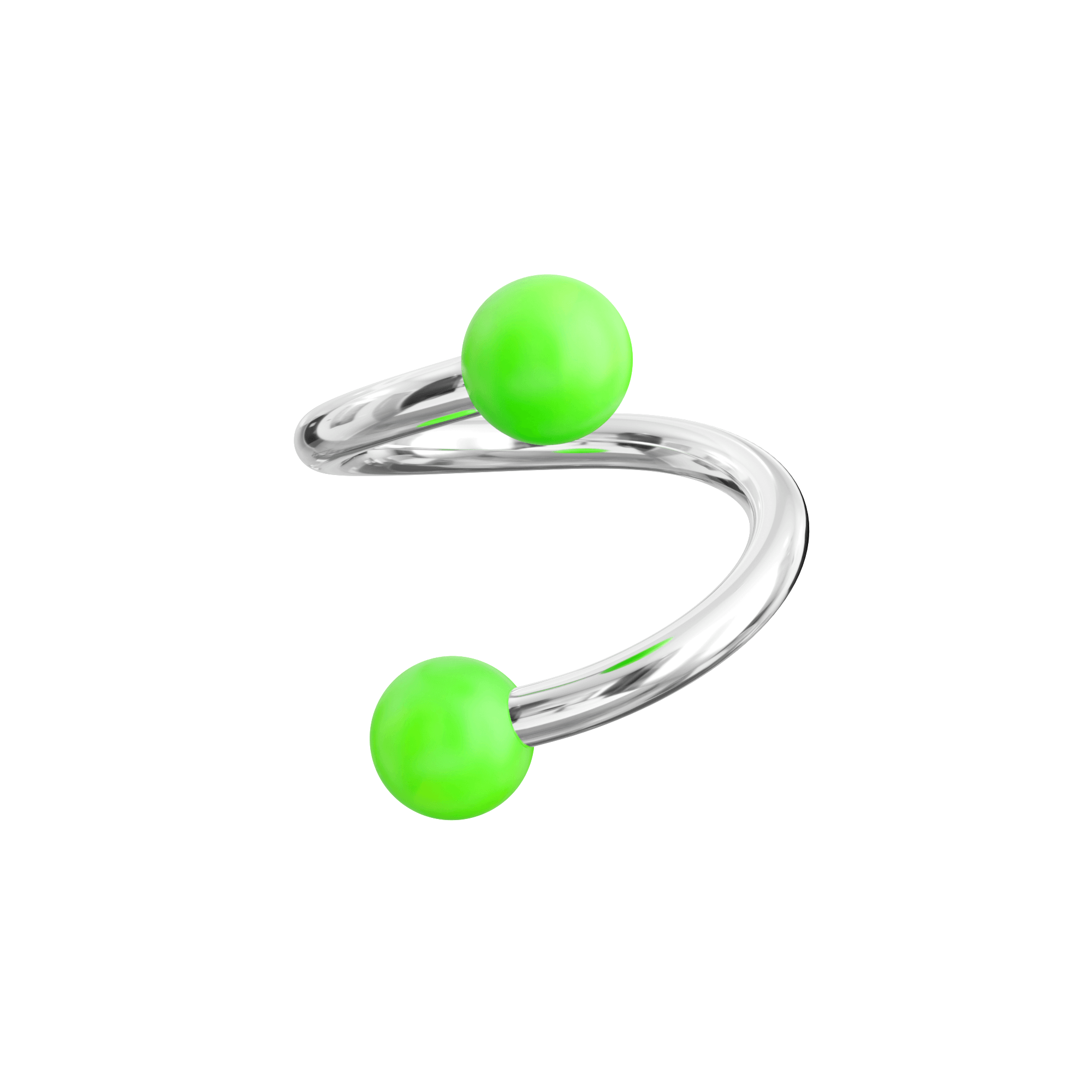316L Surgical Steel Eyebrow Twisted Barbell with UV Colour Piercing Balls (Pack of 10)