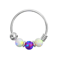 925 Sterling Silver with Opal Beads Hoop Nose Ring