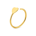 14K Gold Heart Open Gold Nose Hoop