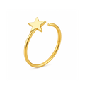 14K Gold Star Open Hoop Nose Ring