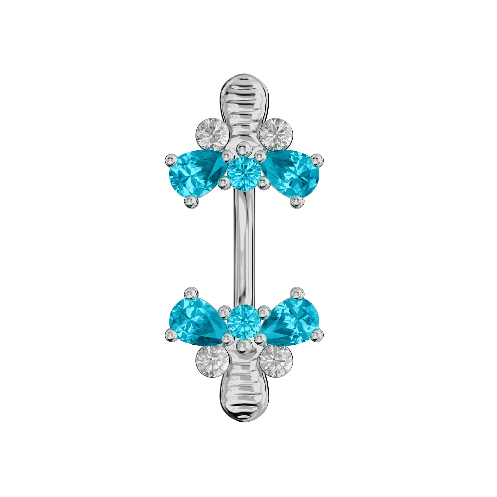 925 Sterling Silver Jewelled Bumble Bees Spinal Ring
