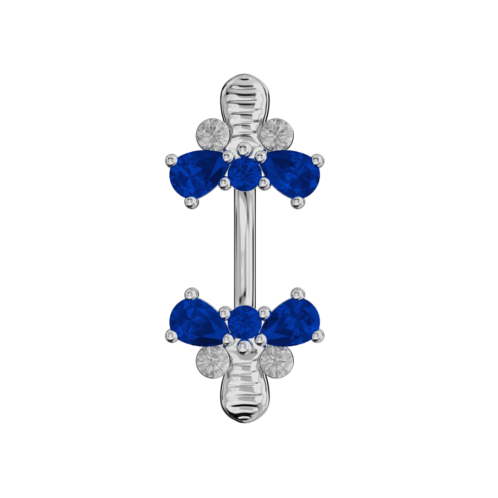 925 Sterling Silver Jewelled Bumble Bees Spinal Ring
