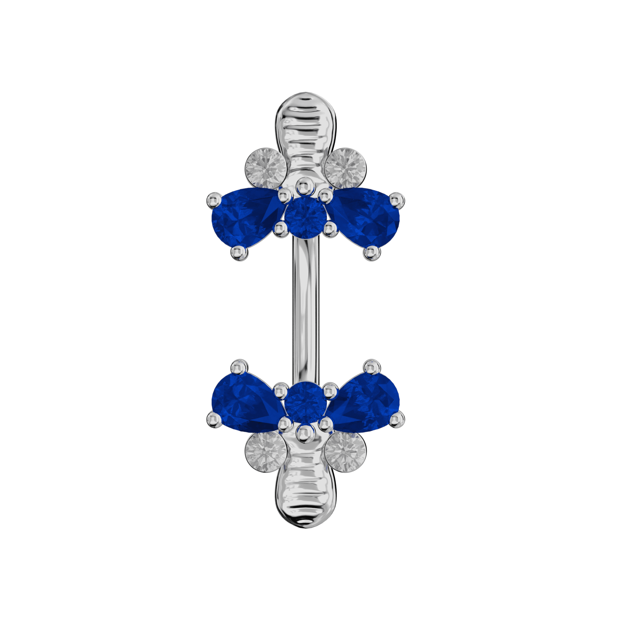 925 Sterling Silver Jewelled Bumble Bees Spinal Ring