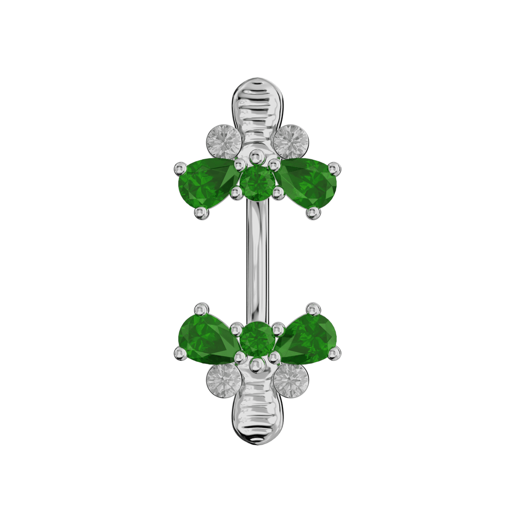 925 Sterling Silver Jewelled Bumble Bees Spinal Ring