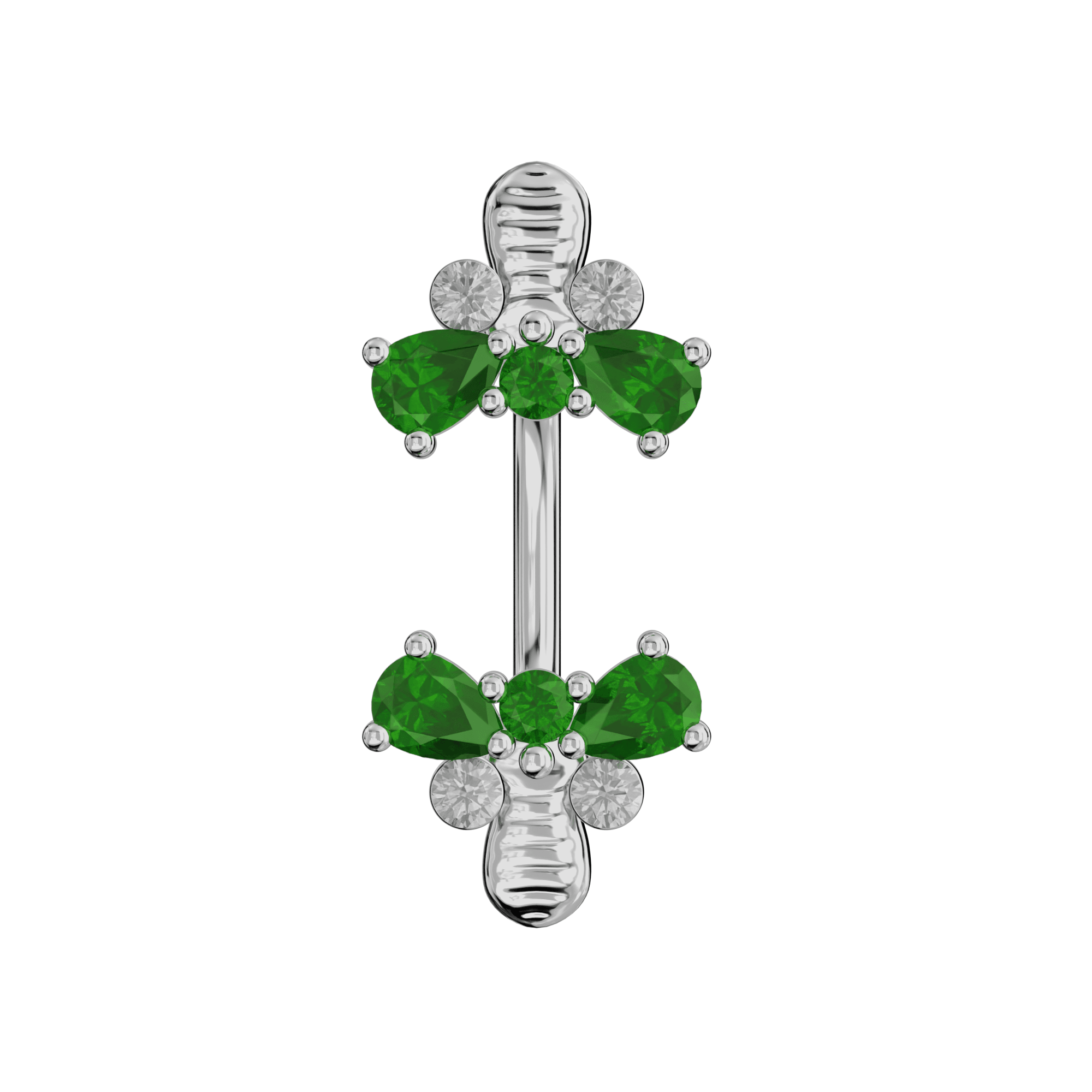 925 Sterling Silver Jewelled Bumble Bees Spinal Ring