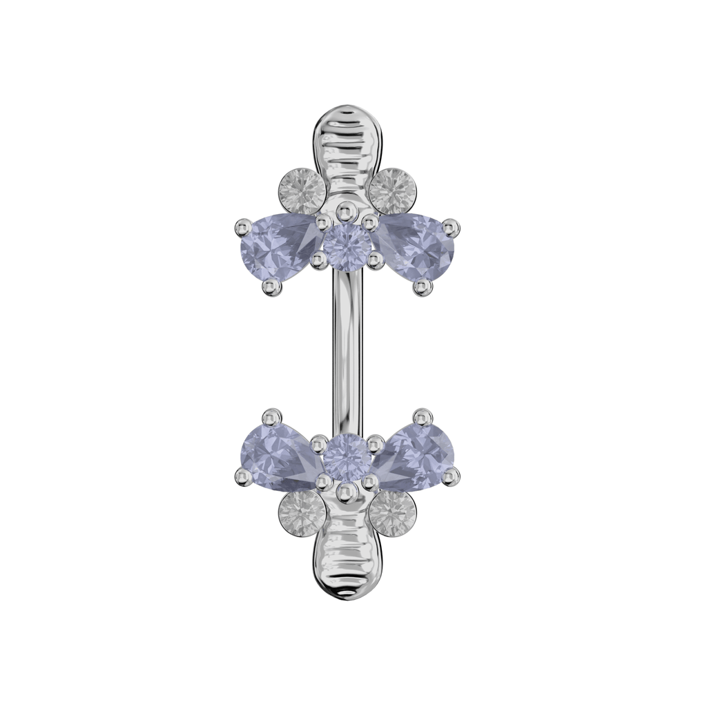 925 Sterling Silver Jewelled Bumble Bees Spinal Ring