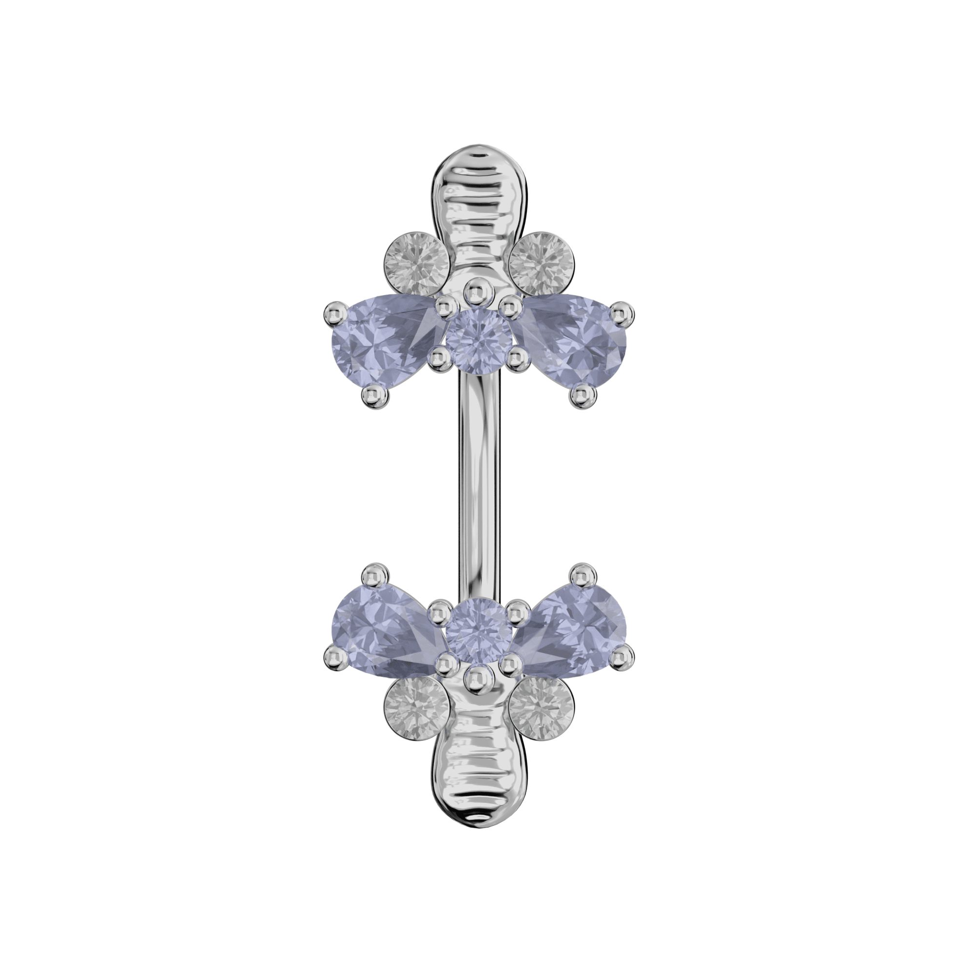 925 Sterling Silver Jewelled Bumble Bees Spinal Ring
