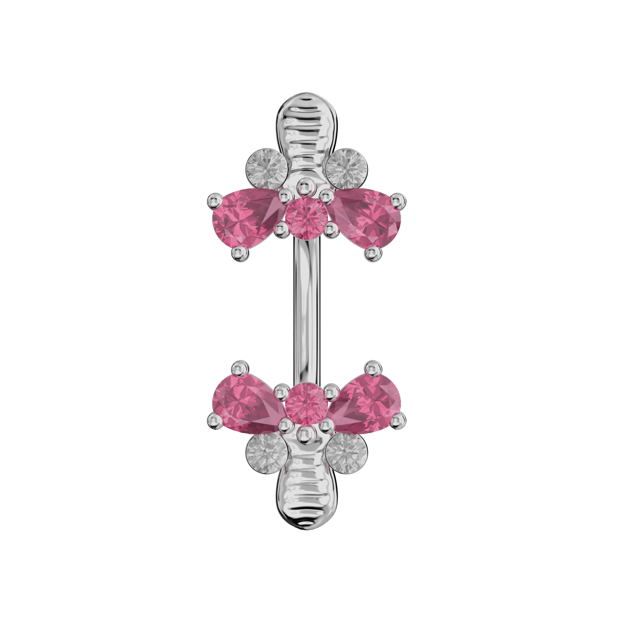 925 Sterling Silver Jewelled Bumble Bees Spinal Ring