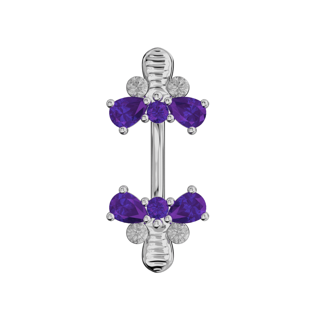 925 Sterling Silver Jewelled Bumble Bees Spinal Ring