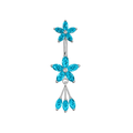 925 Sterling Silver Jewelled Flower Dangling Spinal Ring
