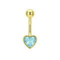 14K Gold Jewelled Heart Belly Ring